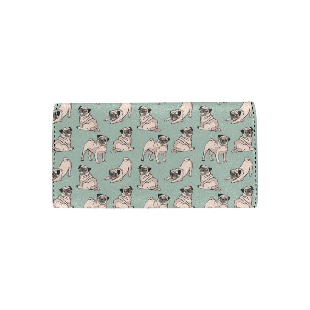 Pug Pattern Print Design A01 Women's Trifold Wallet