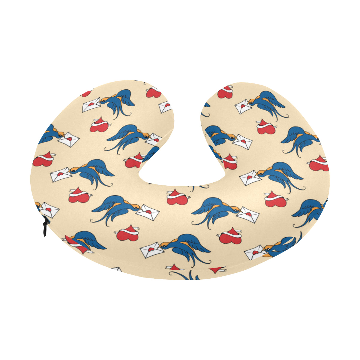 Swallow Bird Pattern Print Design 05 U-Shaped Travel Neck Pillow
