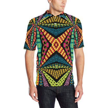 Kaleidoscope Pattern Print Design 05 Men Polo Shirt