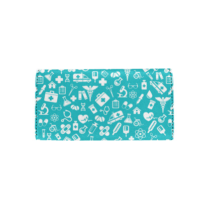 Medical Pattern Print Design 04 Women's Trifold Wallet