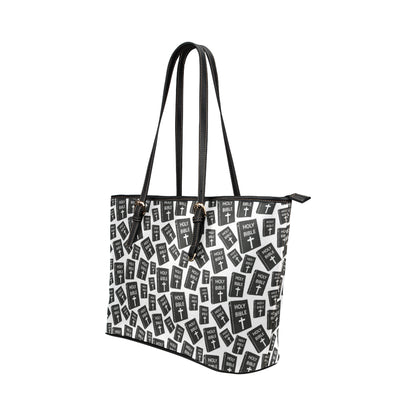 Christian Holy Bible Book Pattern Leather Tote Bag