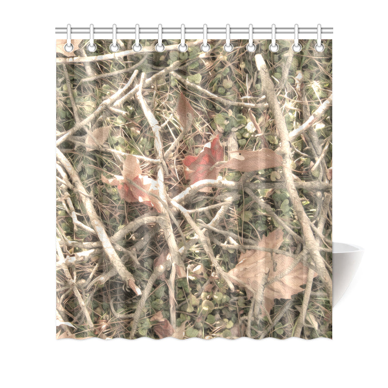 Camouflage Realistic Tree Authumn Print Shower Curtain