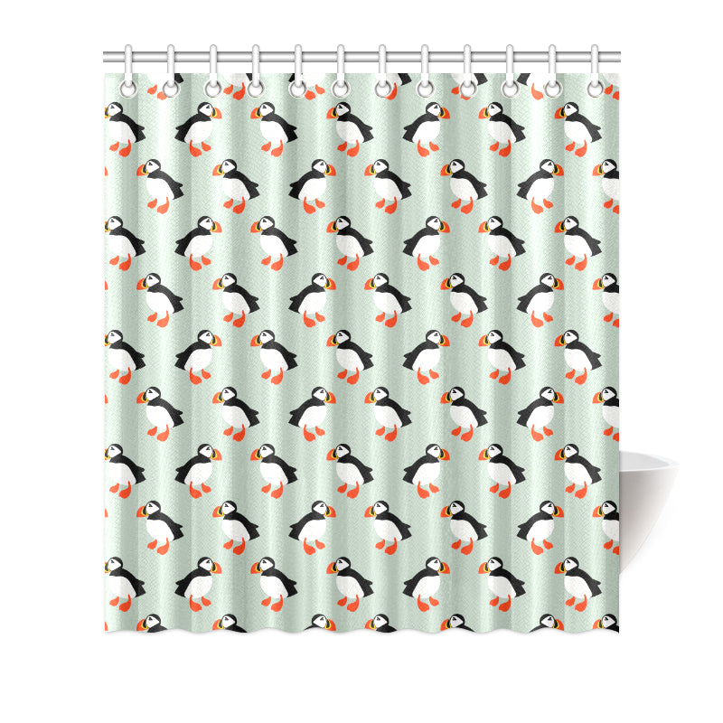 Puffin Pattern Print Design A03 Shower Curtain