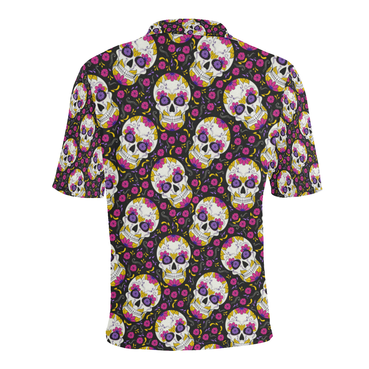 sugar skull Floral Pattern Men Polo Shirt
