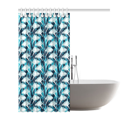 Shark Design Print Shower Curtain