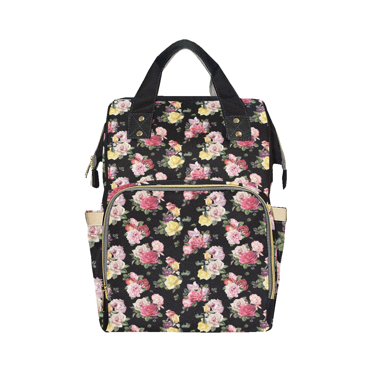 Rose Pattern Print Design RO010 Diaper Bag Backpack