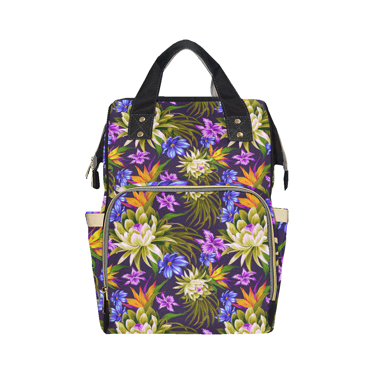 Water Lily Pattern Print Design WL08 Diaper Bag Backpack