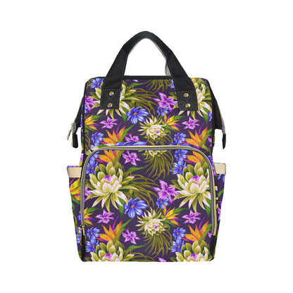 Water Lily Pattern Print Design WL08 Diaper Bag Backpack