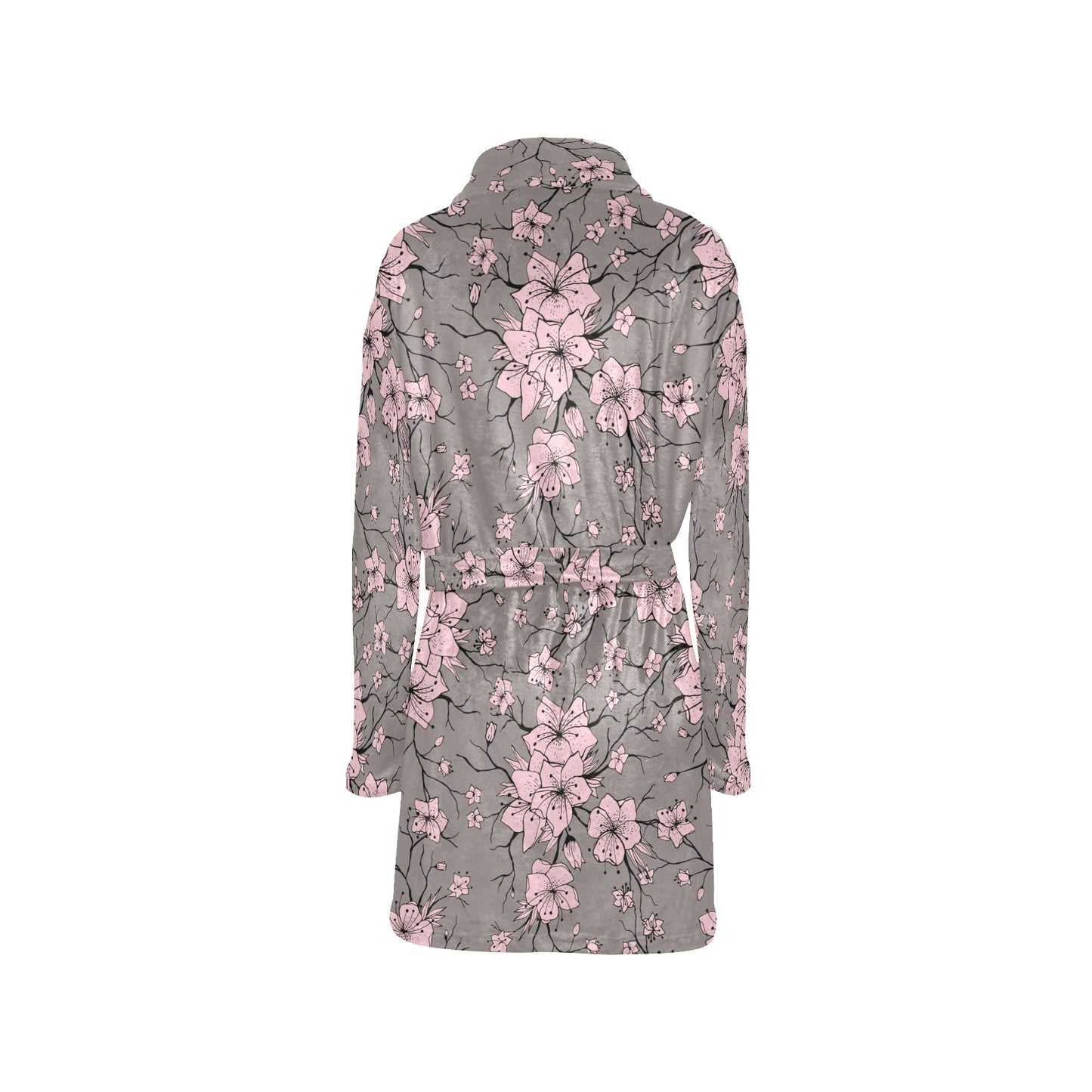Cherry Blossom Pattern Print Design CB05 Women's Fleece Robe