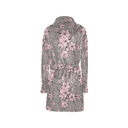 Cherry Blossom Pattern Print Design CB05 Women's Fleece Robe