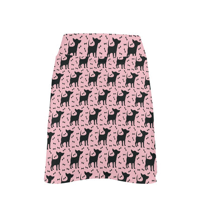 Chihuahua Pink Print Pattern 17" Golf & Pickleball Skort with Pockets