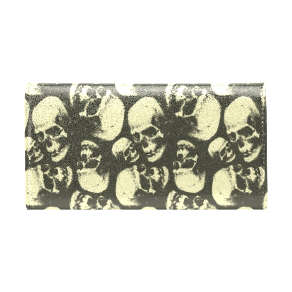 Skull Print Design LKS302 Women's Trifold Wallet