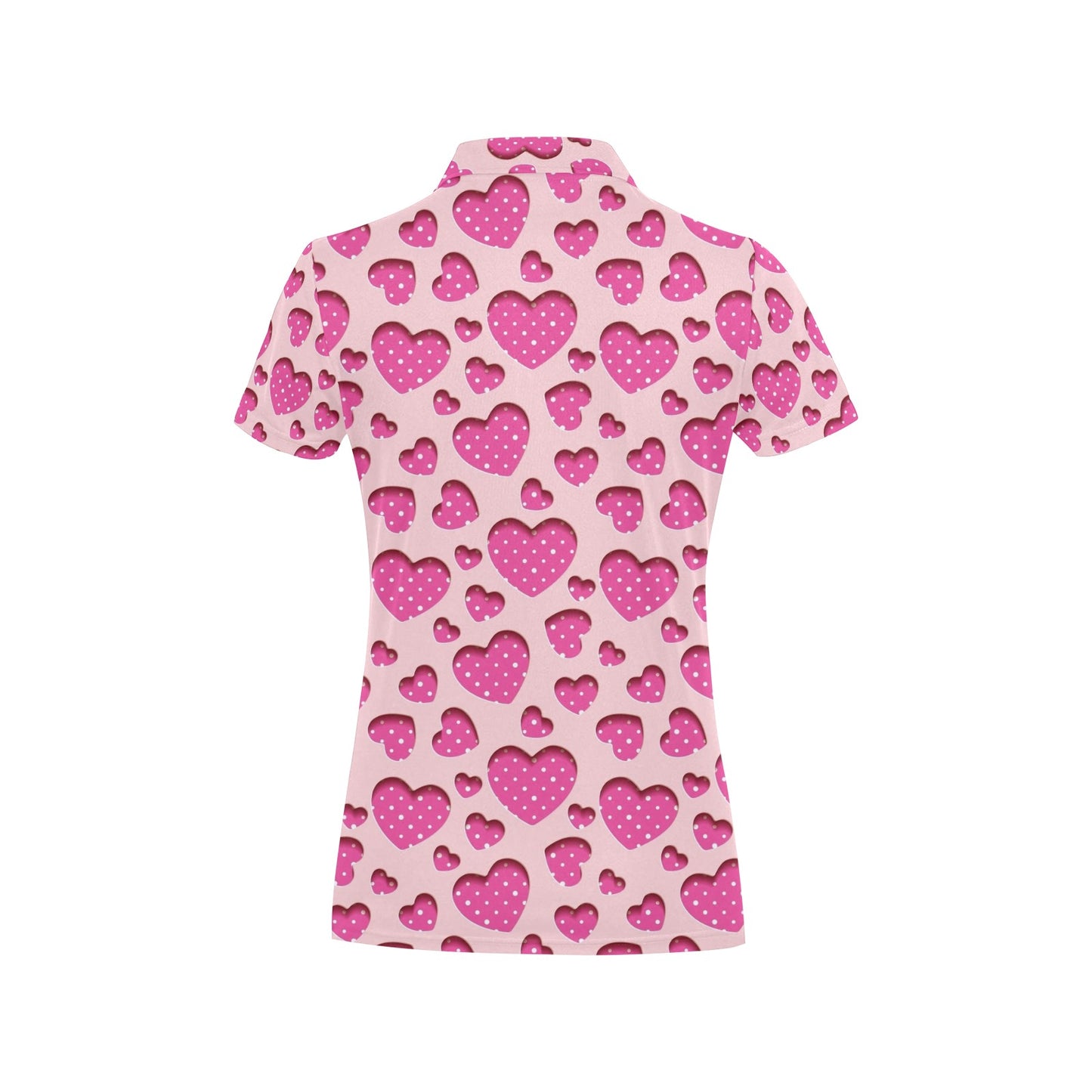Heart Pink Pattern Print Design HE06 Women's Polo Shirt