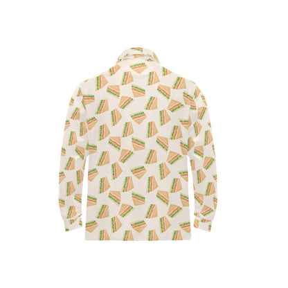 Sandwich Print Design LKS301 Long Sleeve Polo Shirt For Men's