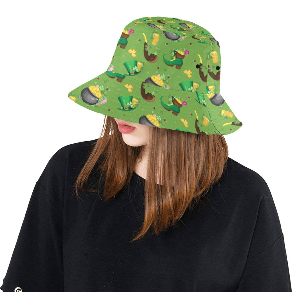 Shamrock Saint Patrick's Day Print Design LKS306 Unisex Bucket Hat