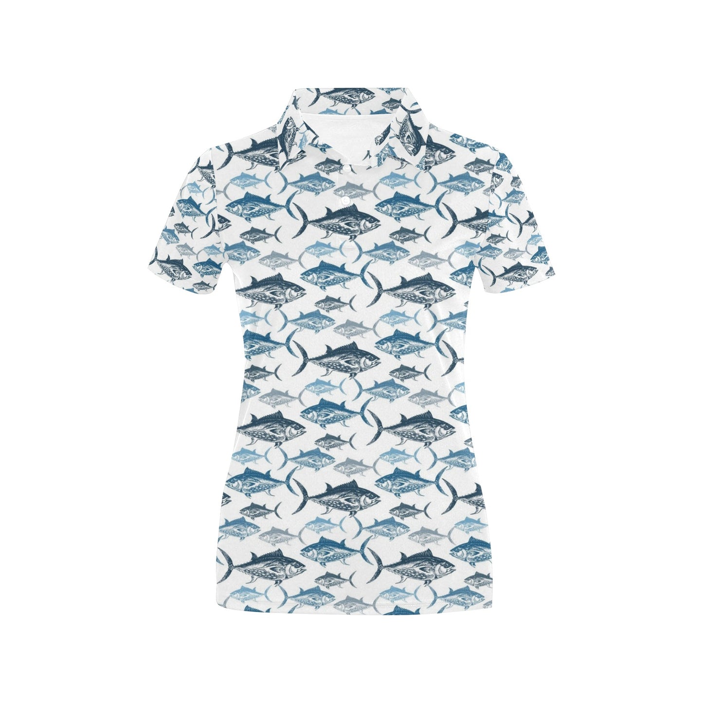 Tuna Fish Print Design LKS303 Women's Polo Shirt