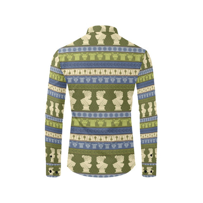 Ancient Greek Statue Print Design LKS301 Men's Long Sleeve Dress Shirt