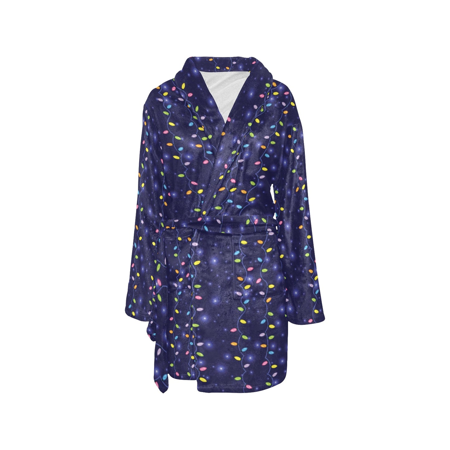 Christmas Light Pattern Print Design 03 Women's Fleece Robe
