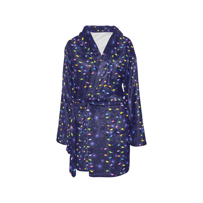 Christmas Light Pattern Print Design 03 Women's Fleece Robe