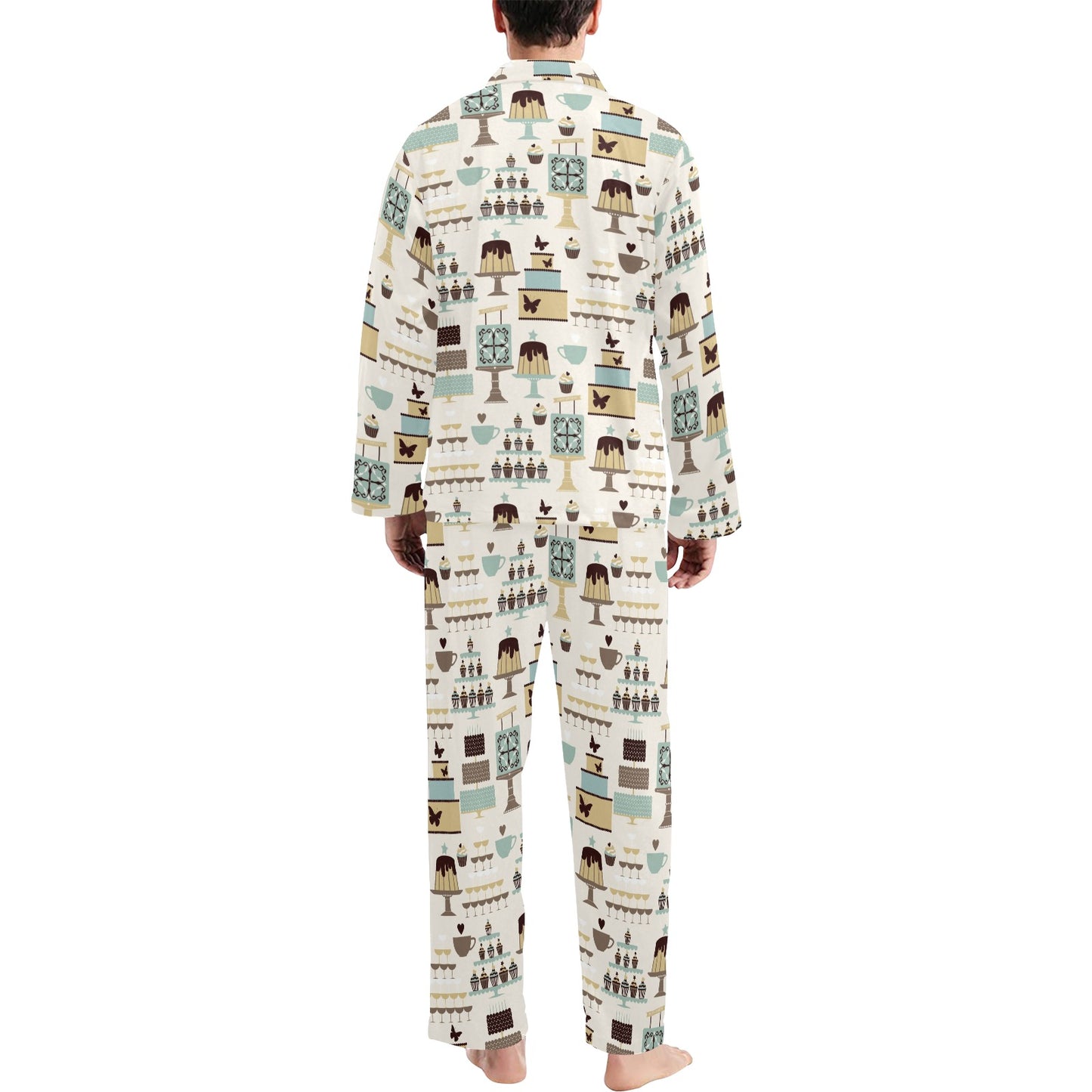 Cake Pattern Print Design 02 Men's Long Pajama Set