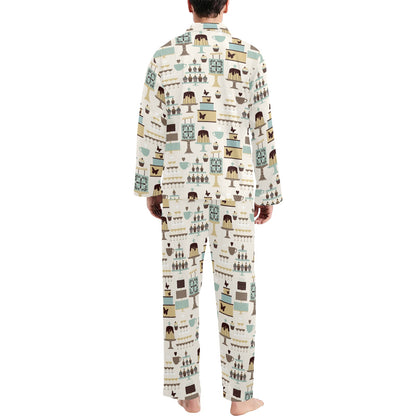 Cake Pattern Print Design 02 Men's Long Pajama Set