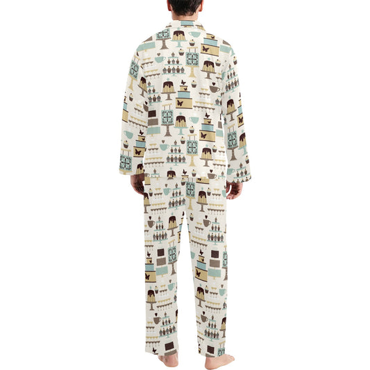 Cake Pattern Print Design 02 Men's Long Pajama Set