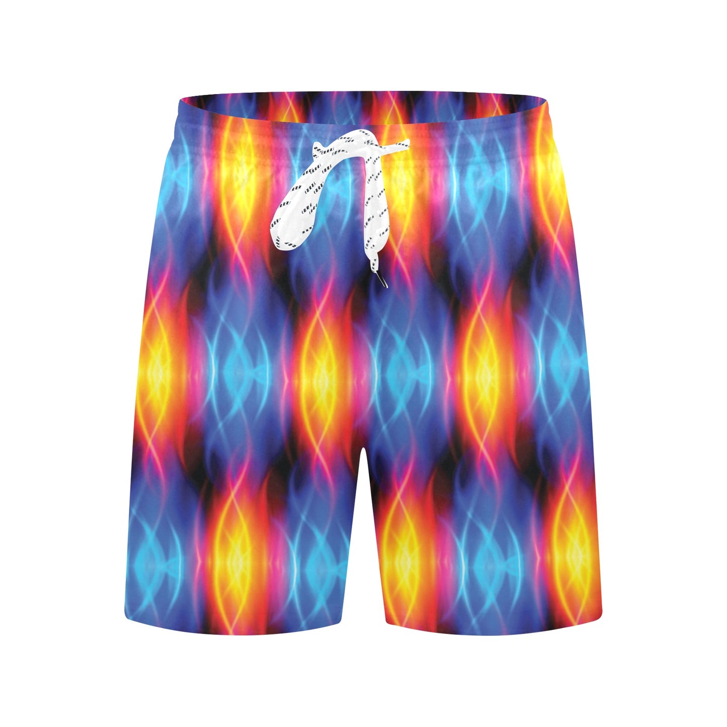 Flame Fire Blue Design Print Men's Swim Trunks Beach Shorts