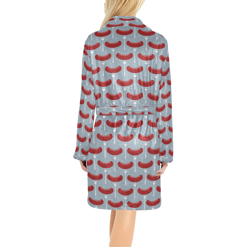 Sausage Print Design LKS301 Women's Fleece Robe