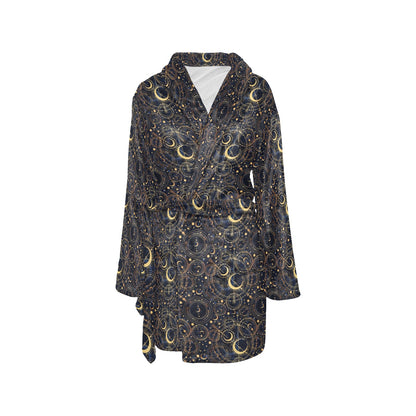Celestial Pattern Print Design 04 Women's Fleece Robe