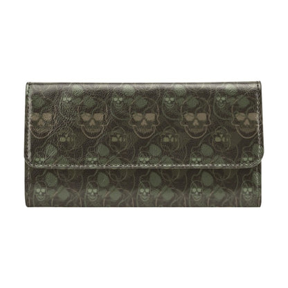 Skull Camo Style Print Design LKS308 Women's Trifold Wallet