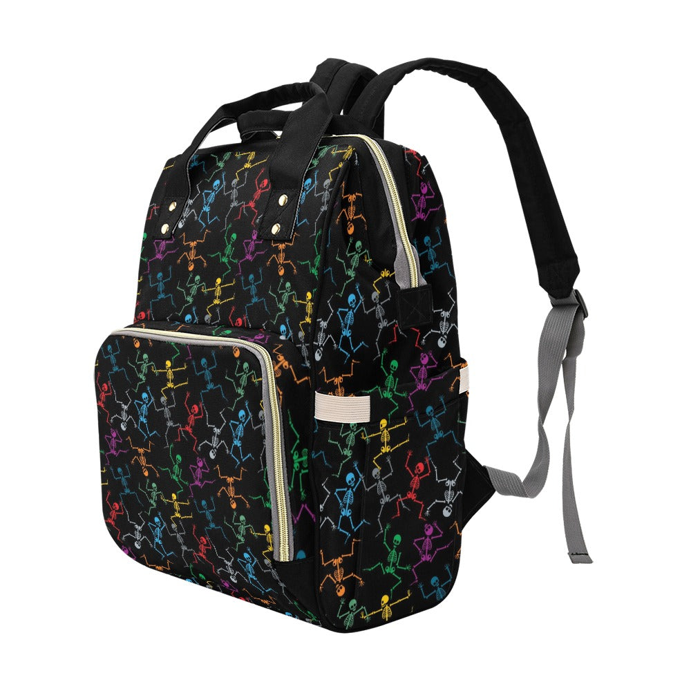 Skeleton Colorful Print Design LKS302 Diaper Bag Backpack