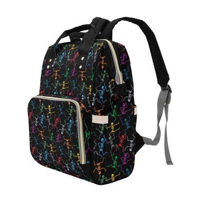 Skeleton Colorful Print Design LKS302 Diaper Bag Backpack