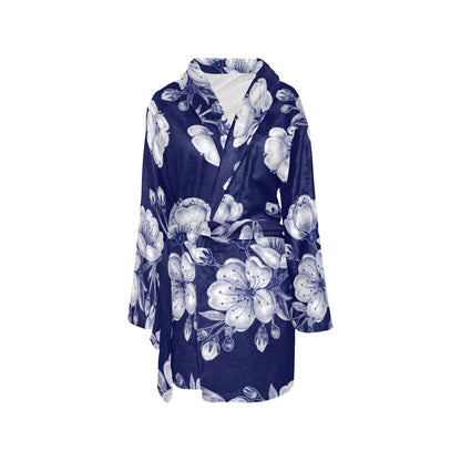 Cherry Blossom Pattern Print Design CB01 Women's Fleece Robe