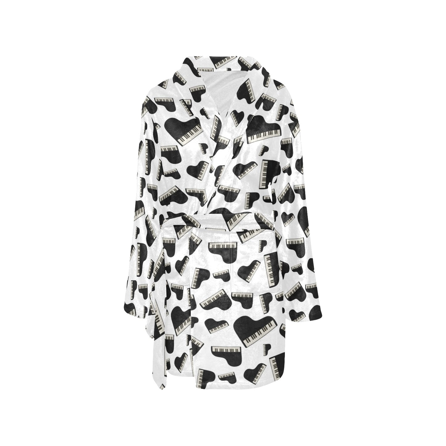 Piano Print Design LKS405 Women's Fleece Robe