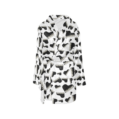 Piano Print Design LKS405 Women's Fleece Robe