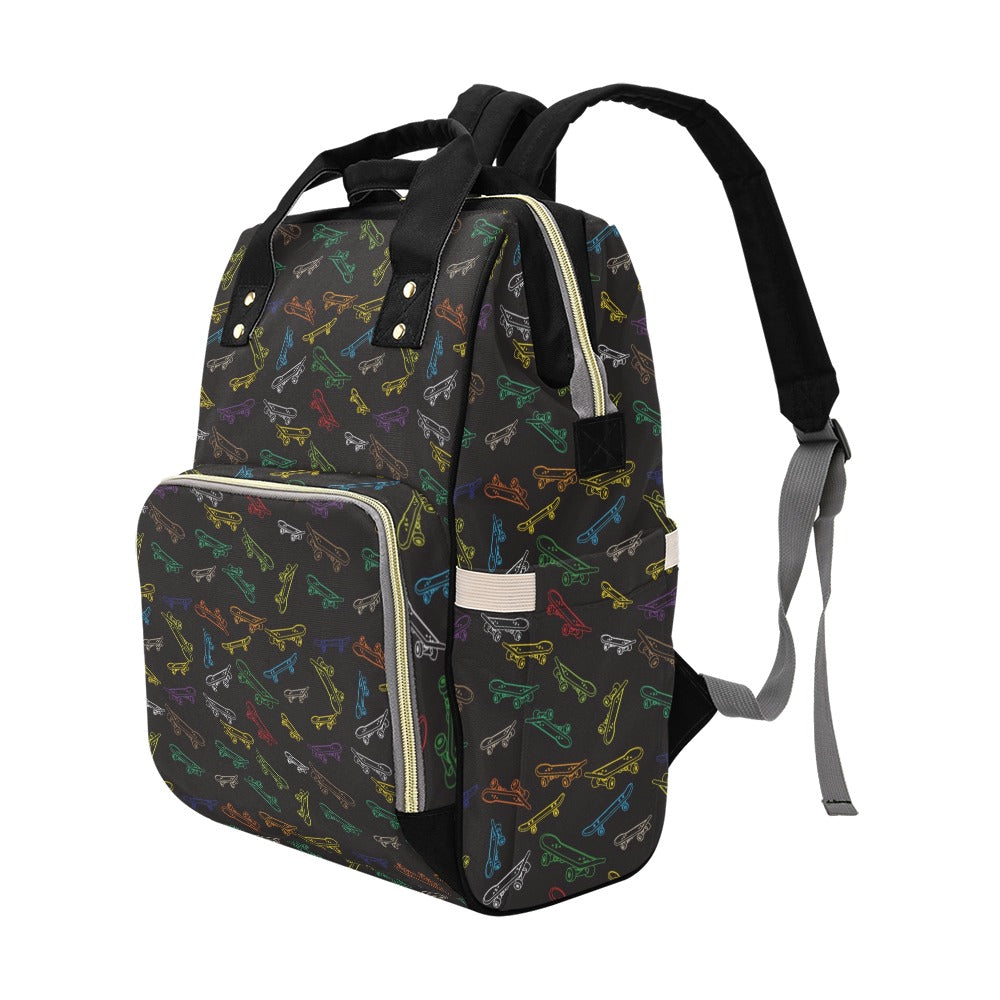 Skateboard Print Design LKS301 Diaper Bag Backpack