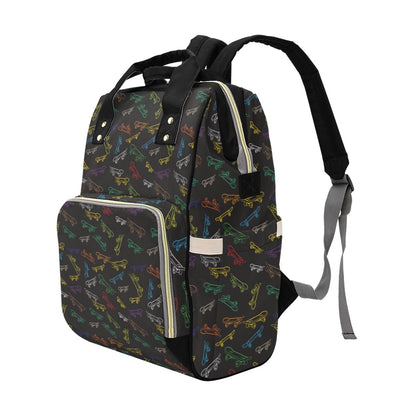 Skateboard Print Design LKS301 Diaper Bag Backpack