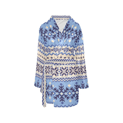 Nordic Pattern Print Design A03 Women's Fleece Robe