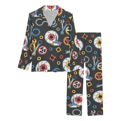 Mechanic Pattern Print Design 01 Women's Long Pajama Set