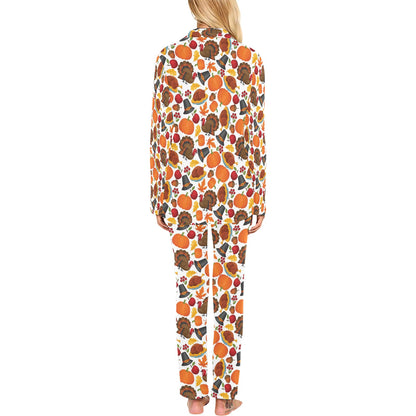 Thanksgiving Print Design LKS304 Women's Long Pajama Set