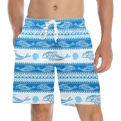Dolphin Tribal Print Pattern Men's Swim Trunks Beach Shorts