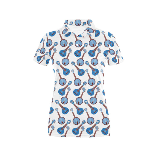Banjo Print Design LKS401 Women's Polo Shirt