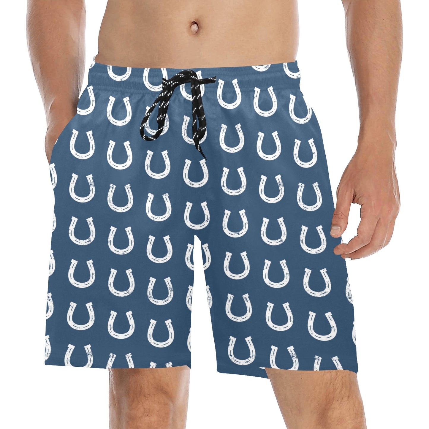 Horseshoe Print Design LKS301 Men's Swim Trunks Beach Shorts