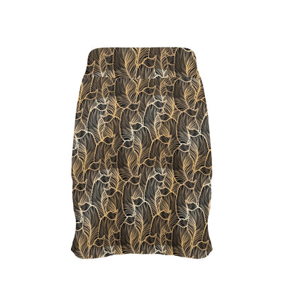 Elegant Gold leaf Print 17" Golf & Pickleball Skort with Pockets