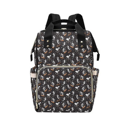 Skateboard With Skeleton Print Design LKS303 Diaper Bag Backpack