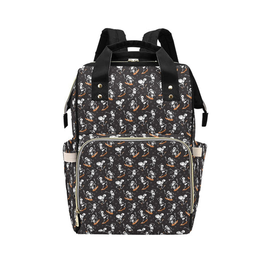 Skateboard With Skeleton Print Design LKS303 Diaper Bag Backpack
