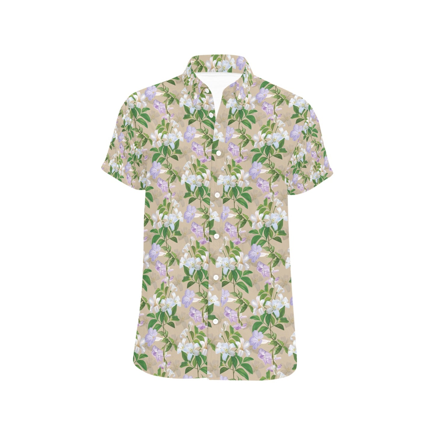 Sampaguita Print Design LKS302 Men Short Sleeve Button Up Shirt