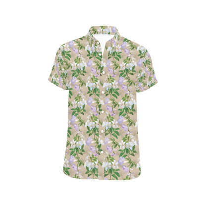 Sampaguita Print Design LKS302 Men Short Sleeve Button Up Shirt