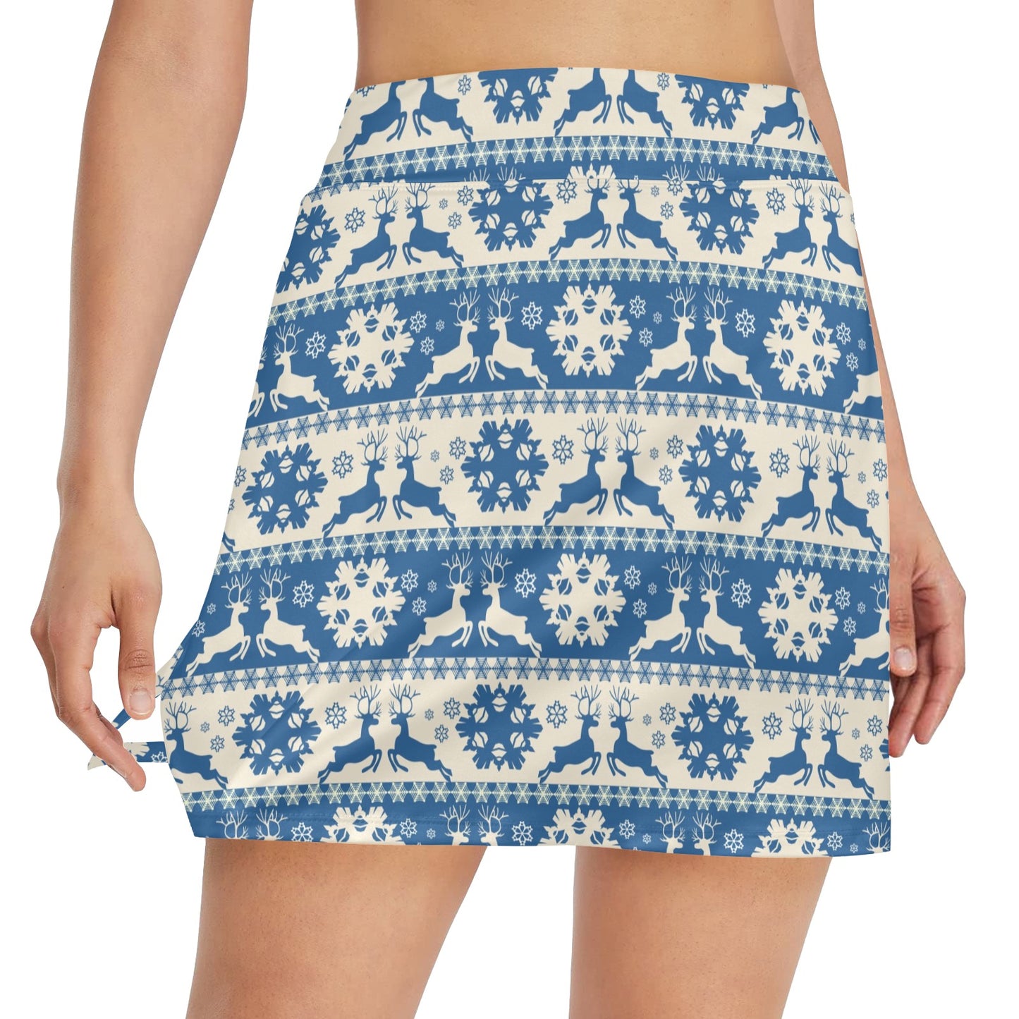 Reindeer Print Design LKS401 17" Golf & Pickleball Skort with Pockets
