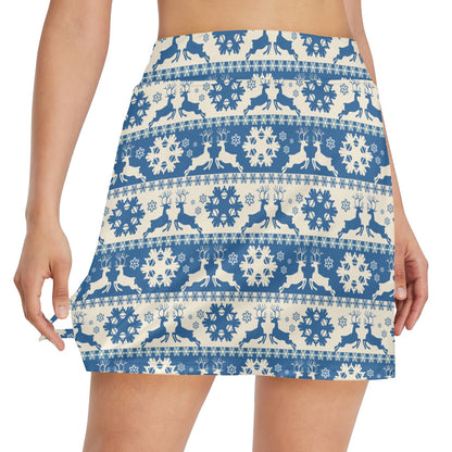 Reindeer Print Design LKS401 17" Golf & Pickleball Skort with Pockets